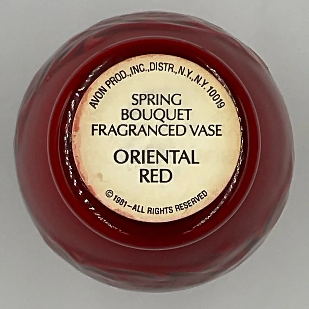 Vintage Avon Oriental Red Spring Bouquet Fragranced Vase